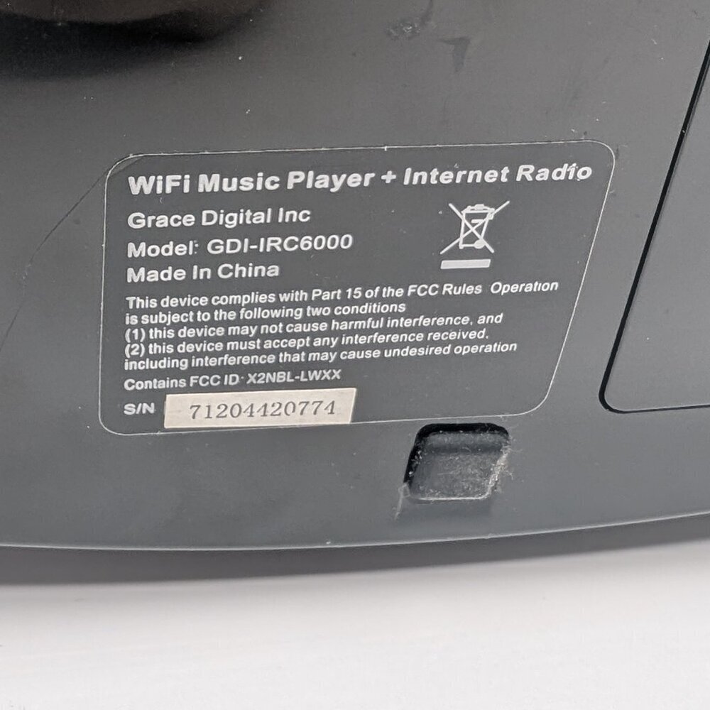 Grace Digital WiFi Music Player Internet Radio GDI-IRC6000 with remote - PARTS - Picture 3 of 3